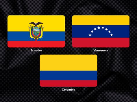 colombia ecuador and venezuela flags